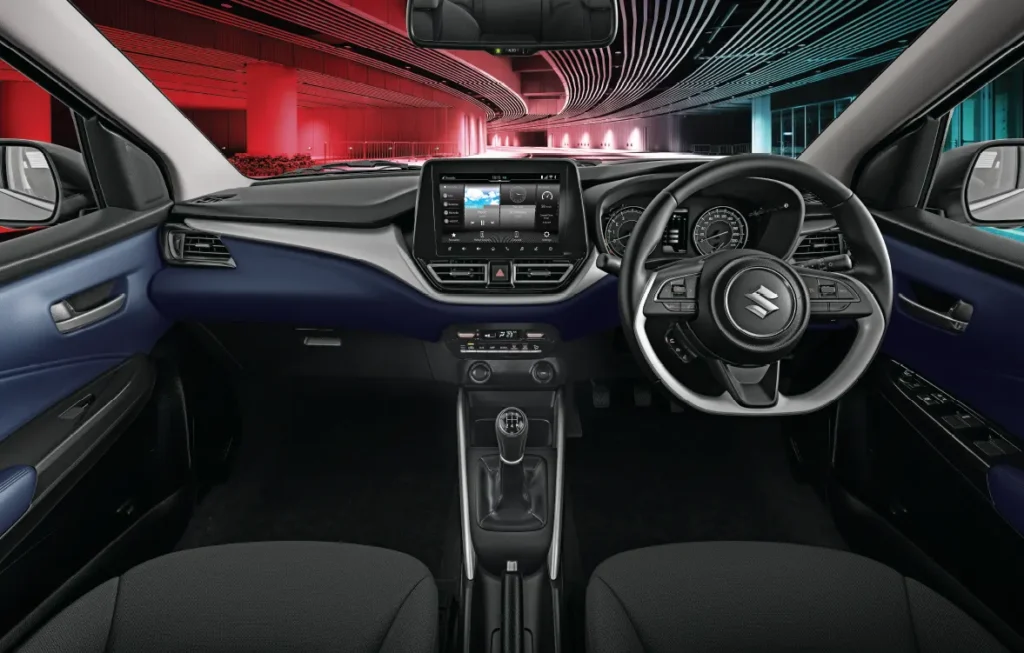 Interior of Maruti Baleno 2025
