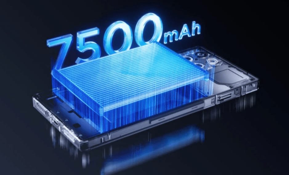 7500mAh battery